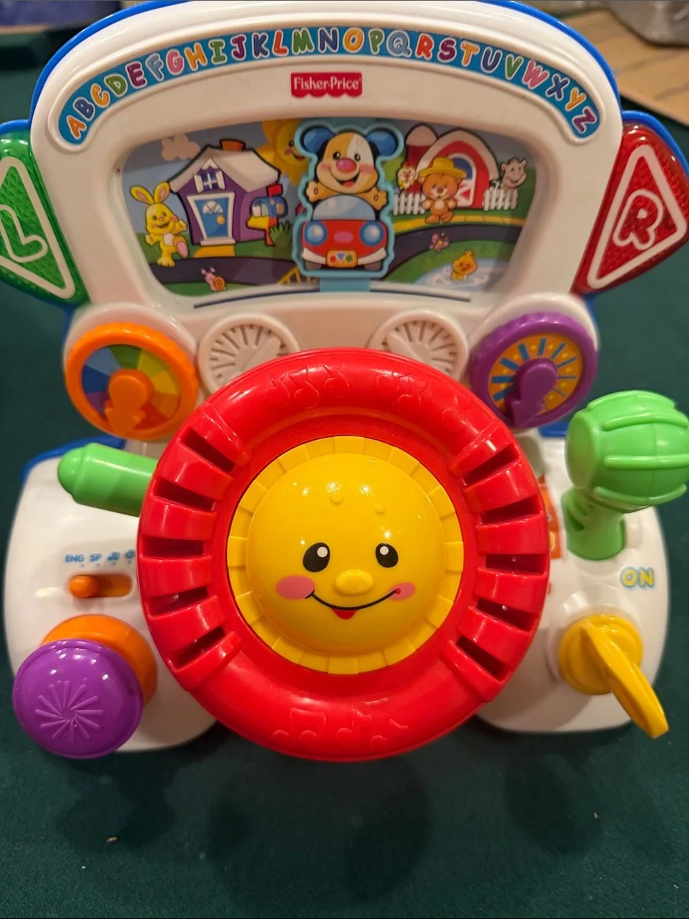 Fisher-Price Bright Red & Yellow Sunny Steering Wheel Activity Toy